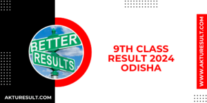 9th Class Result 2024 Odisha