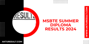 MSBTE Summer Diploma Results 2024