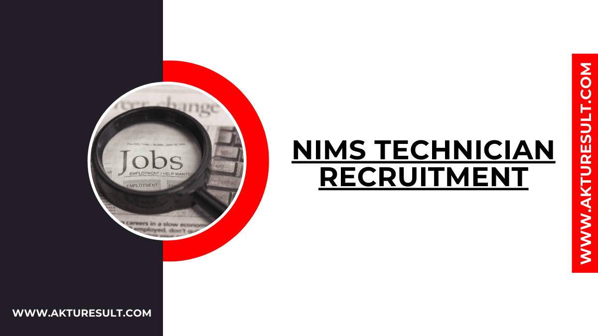 NIMS Technician Recruitment