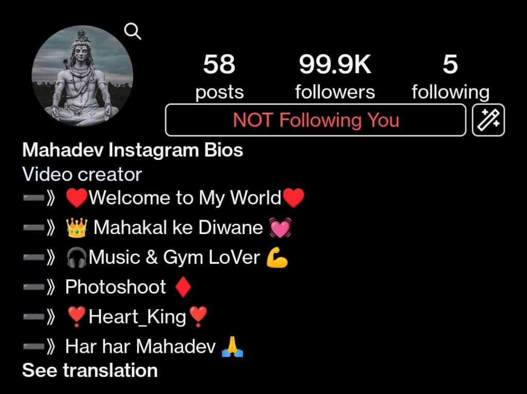 Mahadev Instagram Bio